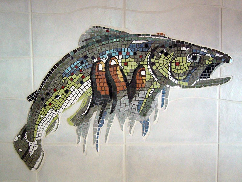 Fresque en forme de truite